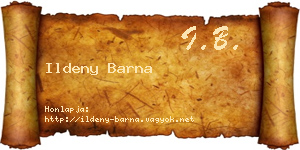 Ildeny Barna névjegykártya